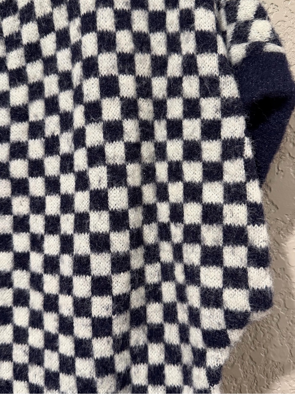 Free people Checkerboard Knit V-Neck Sweater Vest - Navy & White - Picture 5 of 5